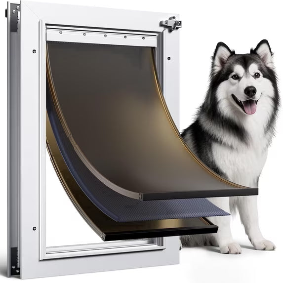 Dog Door for Door 3 Flaps Aluminum Large Doggy Door