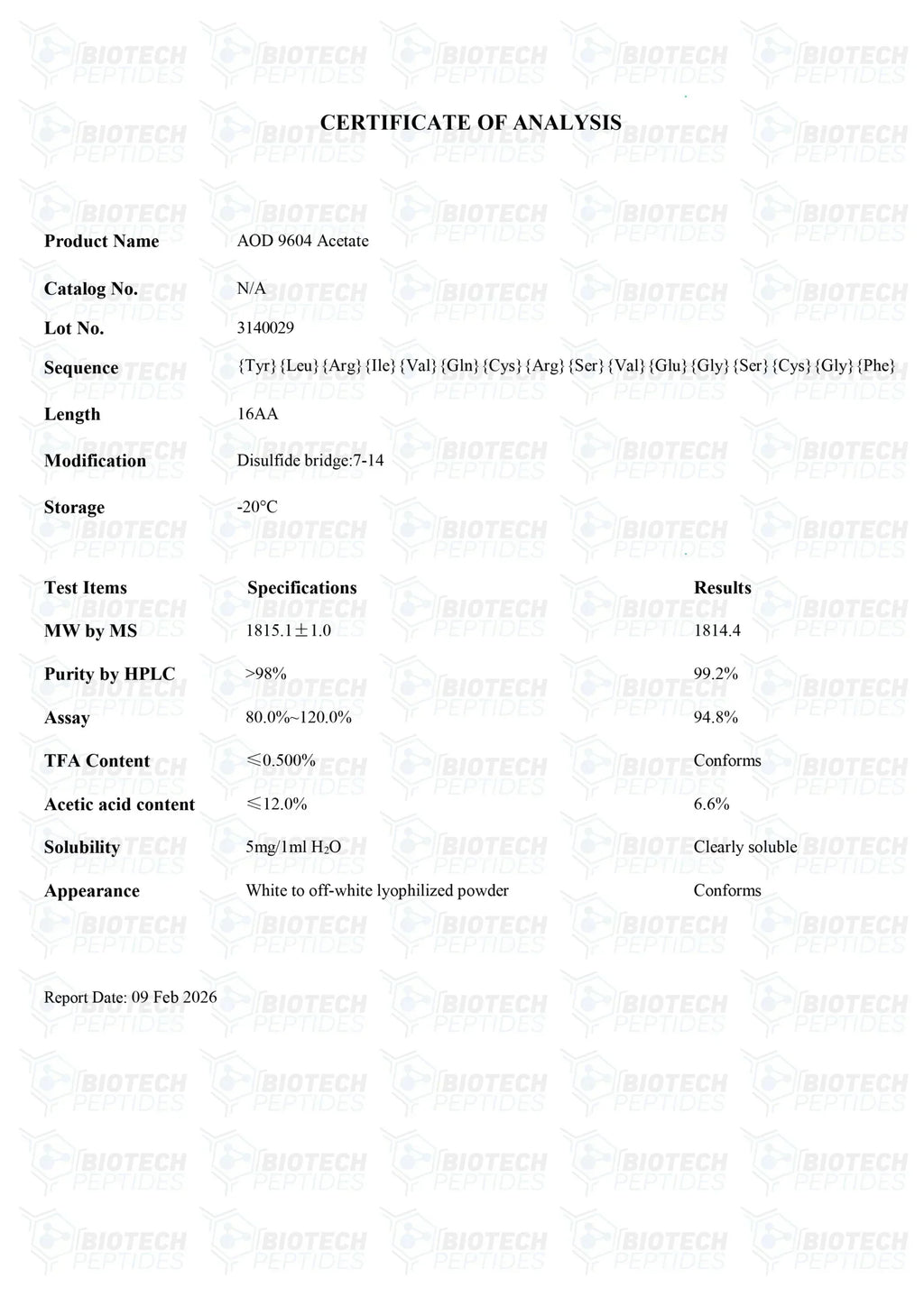 （🔥Fat Loss） Fragment 176-191 (5mg) - Biotech Peptides
