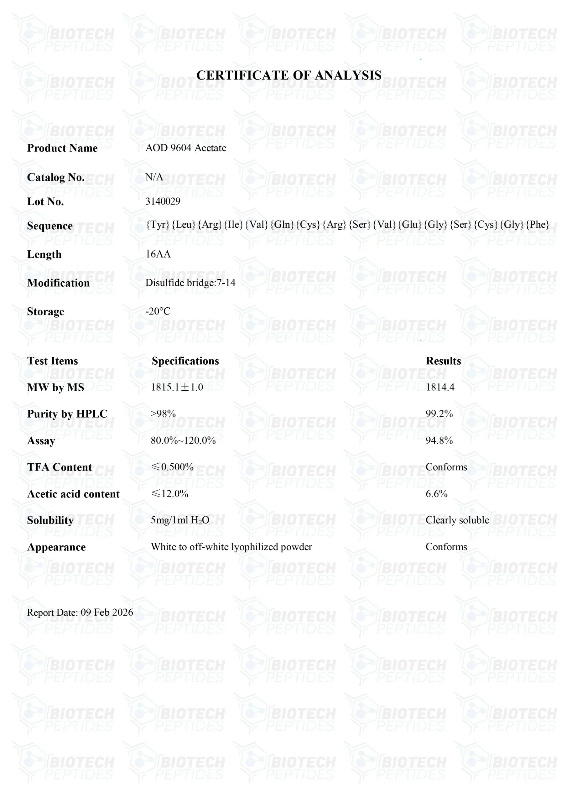 （🔥Fat Loss） Fragment 176-191 (5mg) - Biotech Peptides