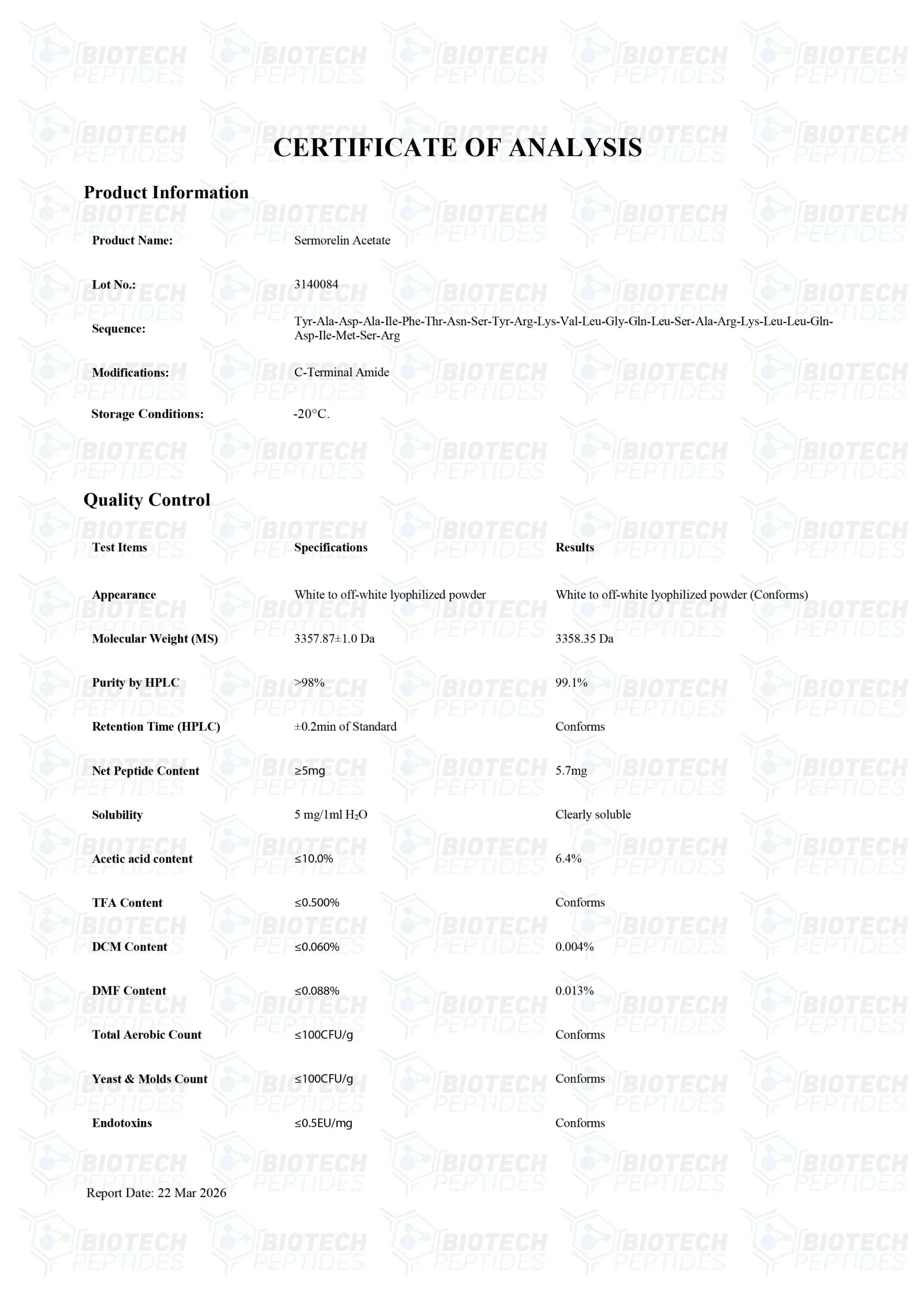 (🧠 Anti-aging) Sermorelin Peptide (5mg) - BiotechPeptides