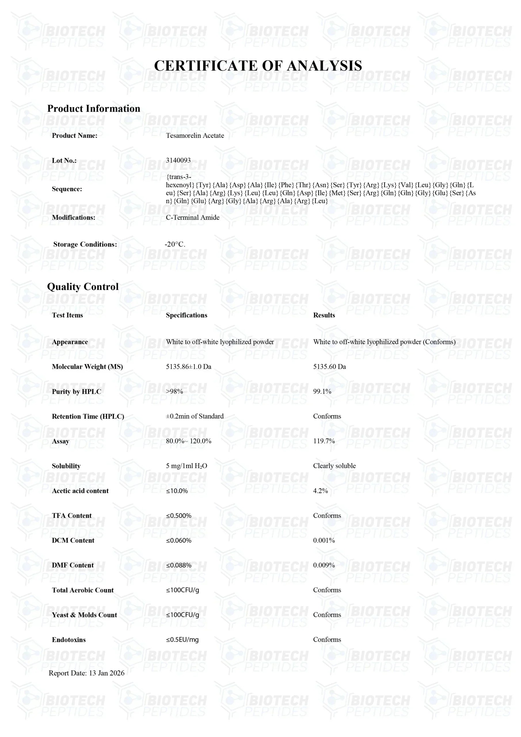 (🔥Reduce visceral fat) Tesamorelin Peptide (5MG & 10MG) - Biotech Peptides