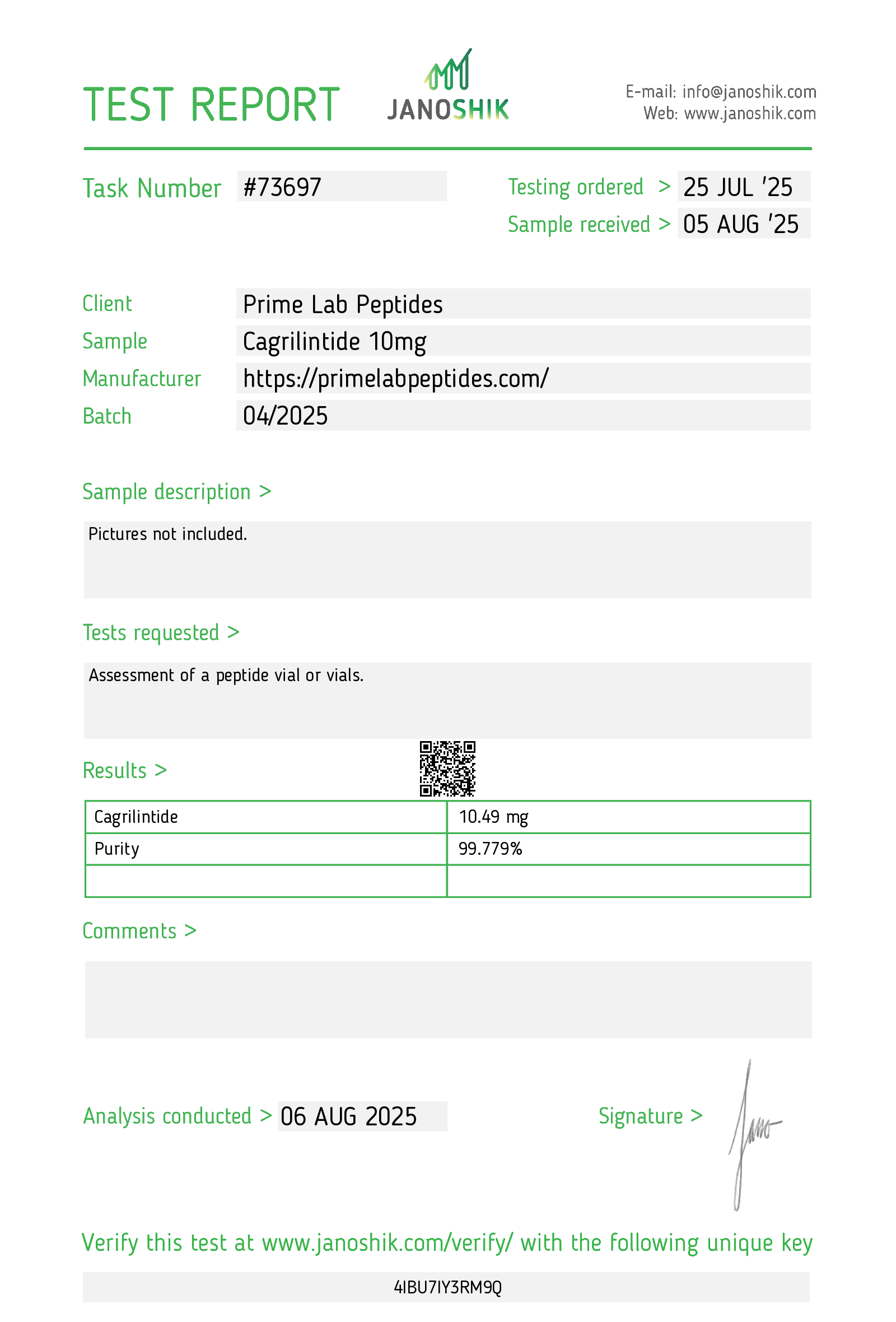 🔥（Weight Management）Cagrilintide – 10mg